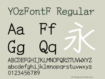 YOzFontF Regular Version 13.11 Font Sample