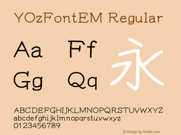 YOzFontEM Regular Version 13.11 Font Sample