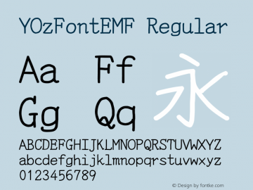YOzFontEMF Regular Version 13.11 Font Sample