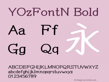 YOzFontN Bold Version 13.11 Font Sample