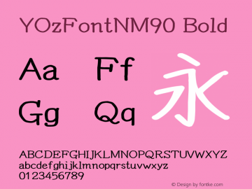 YOzFontNM90 Bold Version 13.11 Font Sample