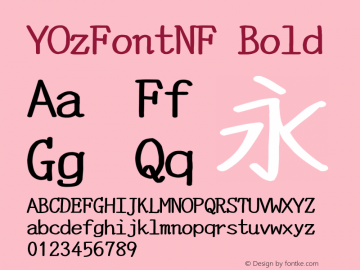 YOzFontNF Bold Version 13.11 Font Sample