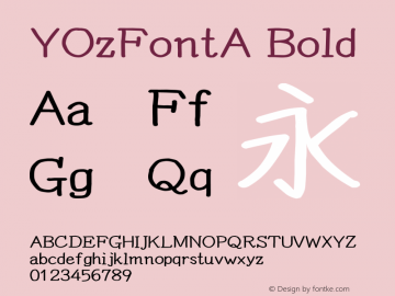 YOzFontA Bold Version 13.11图片样张