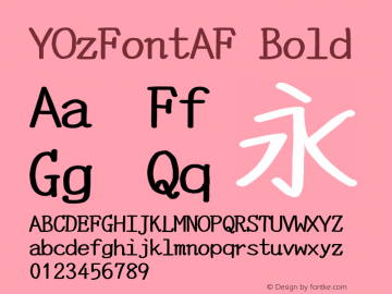 YOzFontAF Bold Version 13.11图片样张