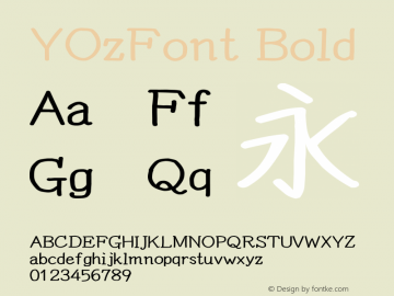 YOzFont Bold Version 13.11 Font Sample