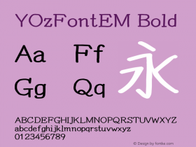 YOzFontEM Bold Version 13.11 Font Sample