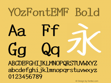 YOzFontEMF Bold Version 13.11 Font Sample