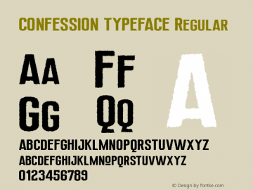 CONFESSION TYPEFACE Regular Unknown Font Sample
