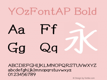 YOzFontAP Bold Version 13.11 Font Sample