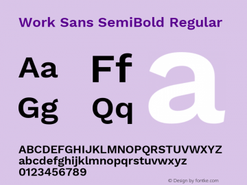 Work Sans SemiBold Regular Version 1.500图片样张