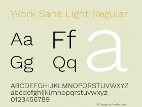 Work Sans Light Regular Version 1.500 Font Sample