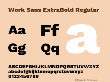 Work Sans ExtraBold Regular Version 1.500 Font Sample