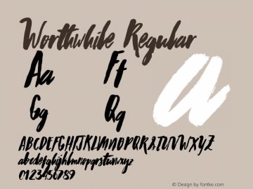 Worthwhile Regular Version 1.00 Worthwhile Typeface © The Branded Quotes 2015. All Rights Reserved图片样张