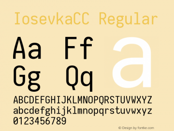 IosevkaCC Regular 1.6.1; ttfautohint (v1.4.1) Font Sample