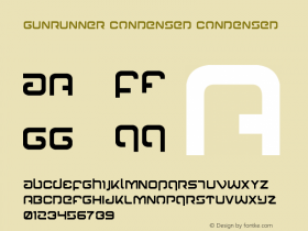 Gunrunner Condensed Condensed Version 1.0; 2016 Font Sample