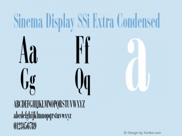 Sinema Display SSi Extra Condensed 001.000 Font Sample