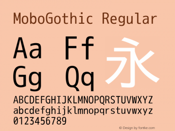 MoboGothic Regular Version 001.02.14 Font Sample