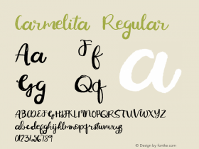 Carmelita Regular Version 1.000 Font Sample