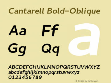 Cantarell Bold-Oblique Version 0.0.19 Font Sample