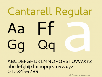 Cantarell Regular Version 0.0.20 Font Sample