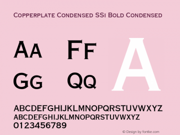 Copperplate Condensed SSi Bold Condensed 001.000图片样张