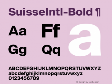 SuisseIntl-Bold ¶ Version 2.100 Font Sample