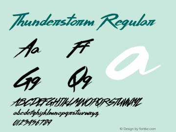 Thunderstorm Regular Version 1.000 Font Sample