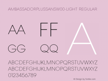 AmbassadorPlusSansW00-Light Regular Version 1.00 Font Sample
