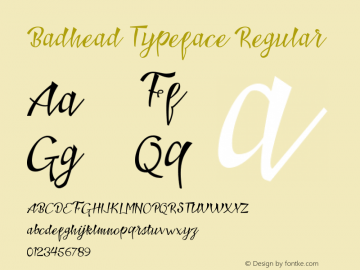 Badhead Typeface Regular 1.000 Font Sample