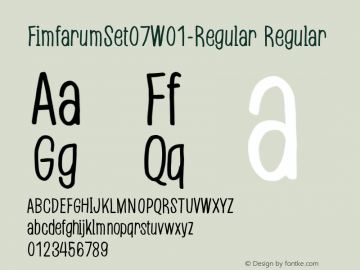 FimfarumSet07W01-Regular Regular Version 1.00 Font Sample