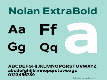 Nolan ExtraBold Version 1.003 Font Sample