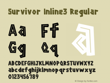 Survivor Inline3 Regular Version 1.000;PS 001.000;hotconv 1.0.88;makeotf.lib2.5.64775图片样张