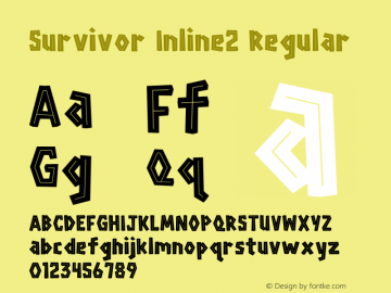 Survivor Inline2 Regular Version 1.000;PS 001.000;hotconv 1.0.88;makeotf.lib2.5.64775图片样张