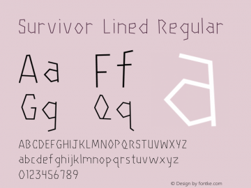 Survivor Lined Regular Version 1.000;PS 001.000;hotconv 1.0.88;makeotf.lib2.5.64775图片样张