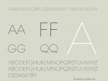 AmbassadorPlusSansW00-Thin Regular Version 1.10 Font Sample