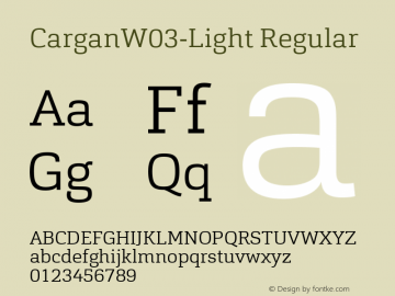 CarganW03-Light Regular Version 1.00 Font Sample