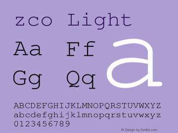 zco Light Version 1.00 Font Sample