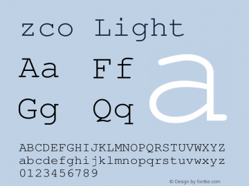 zco Light Version 1.00 Font Sample