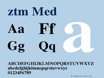 ztm Med Version 3.00 Font Sample