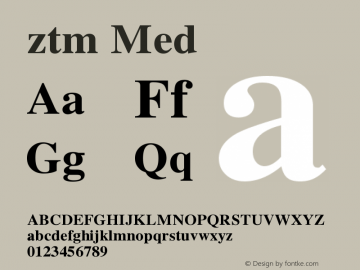 ztm Med Version 3.00 Font Sample