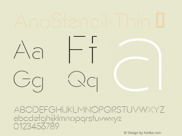 AnoStencil-Thin ☞ Version 1.00 2015;com.myfonts.easy.alias.anostencil.thin.wfkit2.version.4tab图片样张