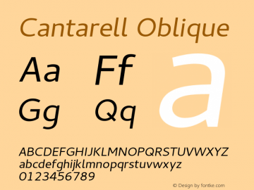 Cantarell Oblique Version 0.0.20 Font Sample