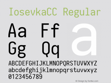 IosevkaCC Regular 1.6.2; ttfautohint (v1.4.1) Font Sample