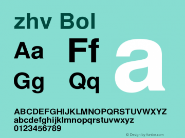 zhv Bol Version 1.00 Font Sample