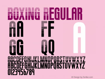 BOXING Regular Version 1.00 2016 Font Sample