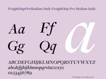 FreightDispProMedium-Italic FreightDisp Pro Medium Italic Version 3.000图片样张