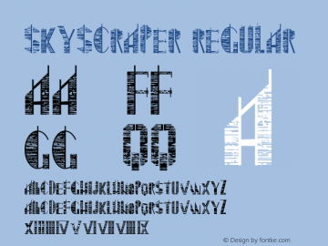 Skyscraper Regular Unknown Font Sample