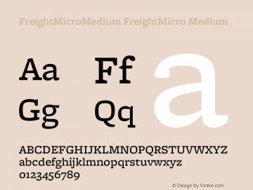 FreightMicroMedium FreightMicro Medium Version 1.000 Font Sample