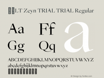 29LT Zeyn TRIAL TRIAL Regular Version 1.000;PS 001.000;hotconv 1.0.88;makeotf.lib2.5.64775图片样张