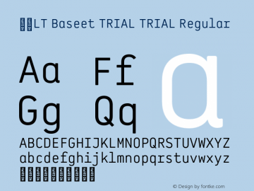 29LT Baseet TRIAL TRIAL Regular Version 1.000;PS 001.000;hotconv 1.0.88;makeotf.lib2.5.64775图片样张